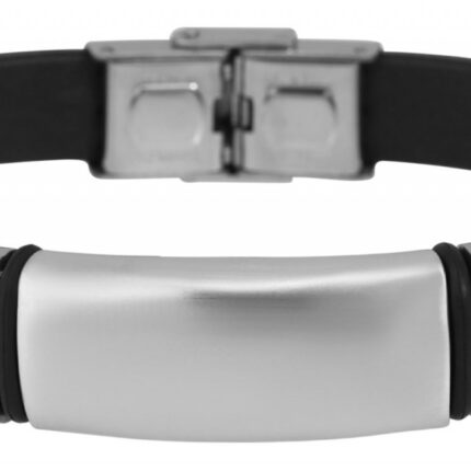 Akzent Silikonarmband mit Gravurplatte aus Edelstahl