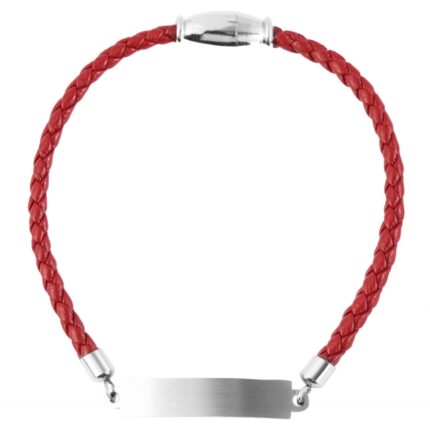 Akzent Armband aus Lederimitat mit Edelstahlgravurplatte