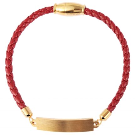 Akzent Armband aus Lederimitat mit Edelstahlgravurplatte