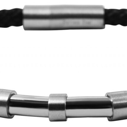 Akzent Echtlederarmband, geflochten mit Edelstahlelement