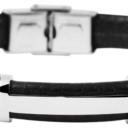 Akzent Armband aus Echtleder, Edelstahl-Gravurplatte