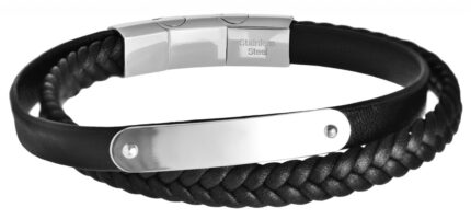 Akzent Armband aus Echtleder, zweireihig, gravurfähig