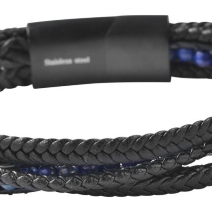 Akzent Armband aus Lederimitat mit Lapislazuli