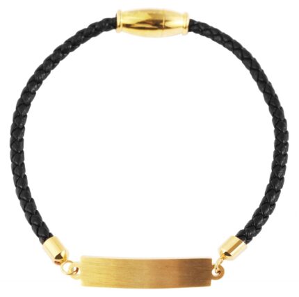 Akzent Echtlederarmband mit Edelstahlgravurplatte
