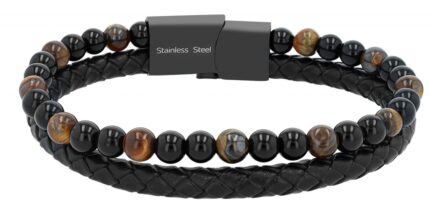 Akzent Echtleder Armband "Baxter" mit braunen Tigerauge