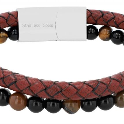 Akzent Echtleder Armband "Brennon" mit braunen Tigerauge