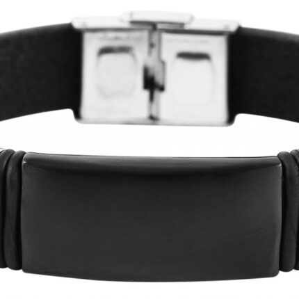 Akzent Echtlederarmband mit Edelstahlgravurplatte