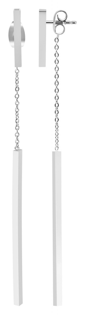 Akzent Edelstahl Ohrstecker, Länge: 8,2 cm / Breite: 1,4 cm / Stärke: 0,2 cm