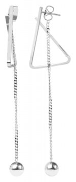 Akzent Edelstahl Ohrring, Länge: 8,8 cm / Breite: 1,6 cm / Stärke: 0,2 cm