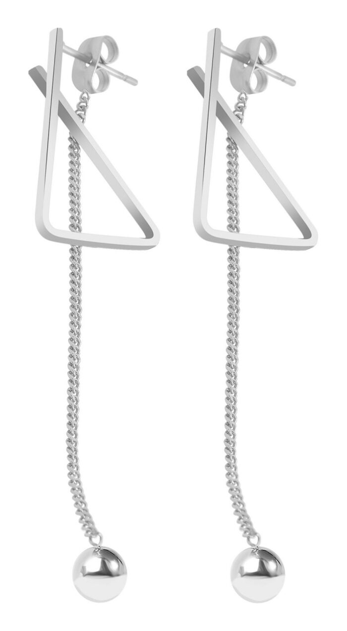 Akzent Edelstahl Ohrring, Länge: 8,8 cm / Breite: 1,6 cm / Stärke: 0,2 cm - Image 2