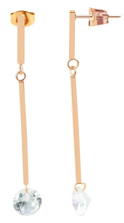 Akzent Edelstahl Ohrstecker mit Stein, Lang, Länge: 5,6 cm / Breite: 0,1 cm /...