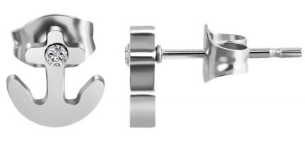 Akzent Edelstahl Ohrstecker, Anker, Similistein