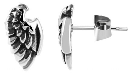 Akzent Edelstahl Ohrstecker mit Flügel, Länge: 1,6 cm / Breite: 0,8 cm / Stär...