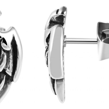 Akzent Edelstahl Ohrstecker mit Flügel, Länge: 1,6 cm / Breite: 0,8 cm / Stär...