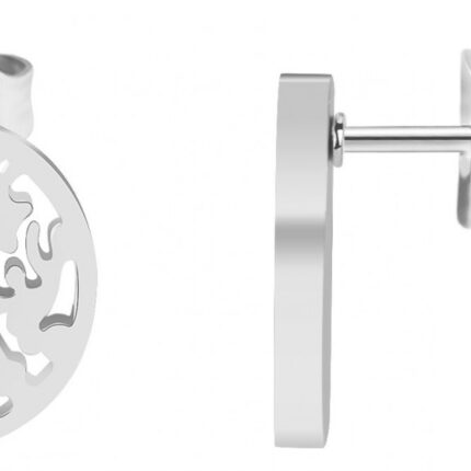 Akzent Edelstahl Ohrstecker Lebensbaum, Durchmesser: 1,0 cm / Stärke: 0,1 cm