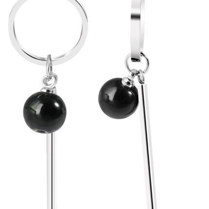 Akzent Edelstahl Ohrstecker, Lang, Kugel, Stab, Kreis