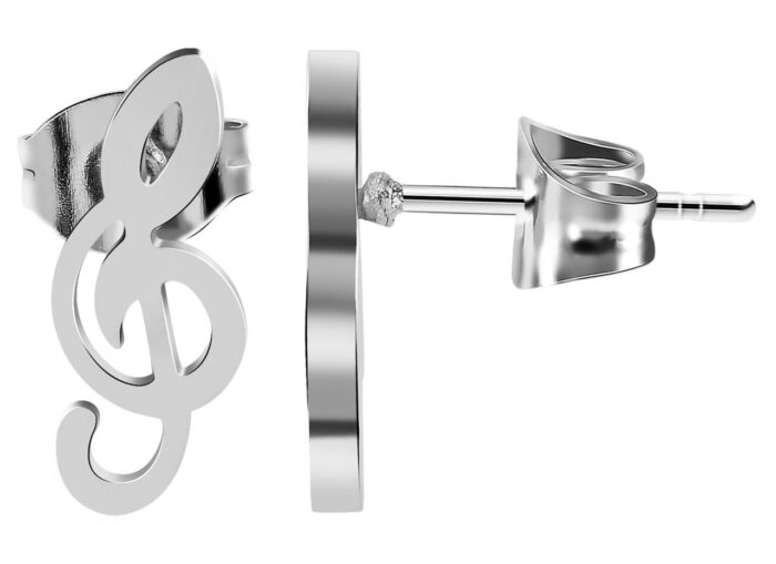 Akzent Ohrstecker aus Edelstahl, Notenschlüssel - Image 1