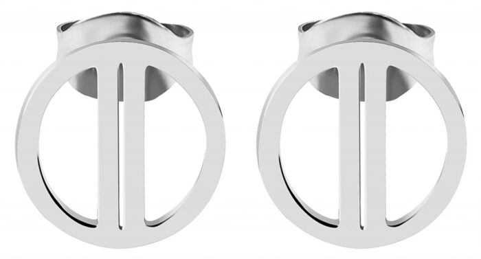 Akzent Edelstahl Ohrstecker, Rund, geteilter Kreis - Image 3