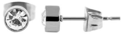 Akzent Edelstahl Ohrstecker, Zirkonia Stein