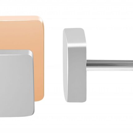 Akzent Edelstahl Front-Back Ohrstecker mit IP Beschichtung, quadratisch, bicolor