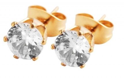 Akzent Edelstahl Ohrstecker, IP Roségold