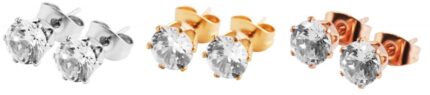 Akzent Edelstahl Ohrstecker, IP Roségold