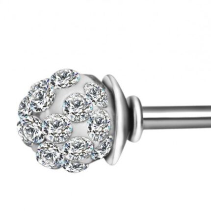 Akzent Edelstahl Labret mit Kugel und Similisteinen