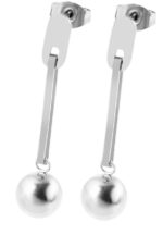 Akzent Stab-Ohrstecker mit Kugeln, Edelstahl - Image 2