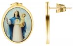 Akzent Ohrstecker, Edelstahl, "Maria Gottes", oval - Image 2