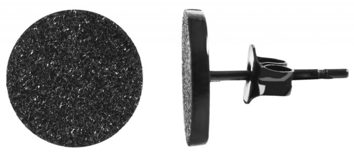 Akzent Edelstahl Ohrstecker, rund, sandgestrahlt - Image 9