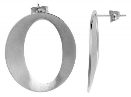 Akzent Edelstahl Ohrstecker, Oval