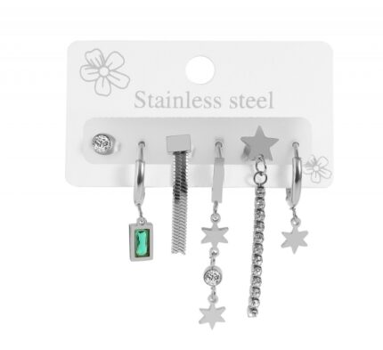 Akzent Ohrring 6er Set aus Edelsthal, 3 x Creolen, 3 x Ohrstecker, verschiede...