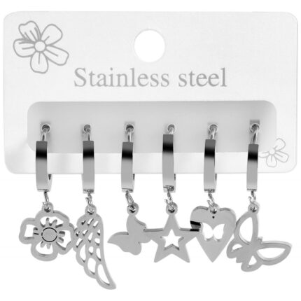 Akzent Set mit 6 Creolen in unterschiedlichen Designs