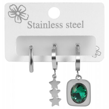 Akzent 3er Creolen Set aus Edelstahl, verschiedene Designs