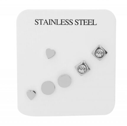 Akzent Ohrstecker Set "Ksenia", Edelstahl, 3er Pack