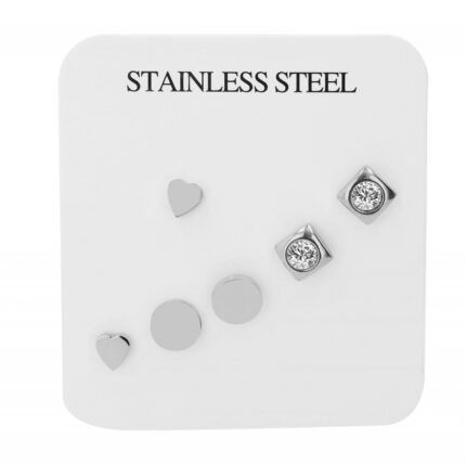 Akzent Ohrstecker Set "Ksenia", Edelstahl, 3er Pack