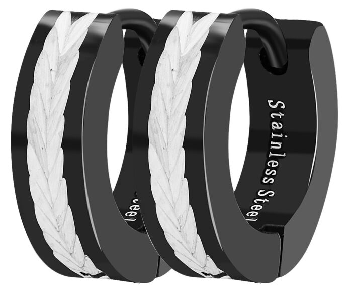 Akzent Unisex-Creolen, Edelstahl, ionenplattiert, bicolor - Image 2