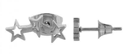 Akzent Ohrstecker "Xyris", Edelstahl, Sternenreihe, silber- oder goldfarben