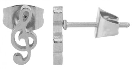 Akzent Ohrstecker "Philo", Notenschlüssel, Edelstahl