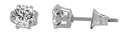 Akzent Ohrstecker "Tate" aus Edelstahl, Zirkoniabesatz Ø 6 mm, silber- oder g...