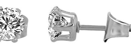 Akzent Ohrstecker "Tate" aus Edelstahl, Zirkoniabesatz Ø 6 mm, silber- oder g...