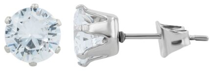 Akzent Ohrstecker "Kip" aus Edelstahl, Zirkoniabesatz Ø 8 mm