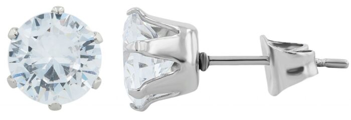 Akzent Ohrstecker "Grey" aus Edelstahl, Zirkoniabesatz Ø 9 mm - Image 1