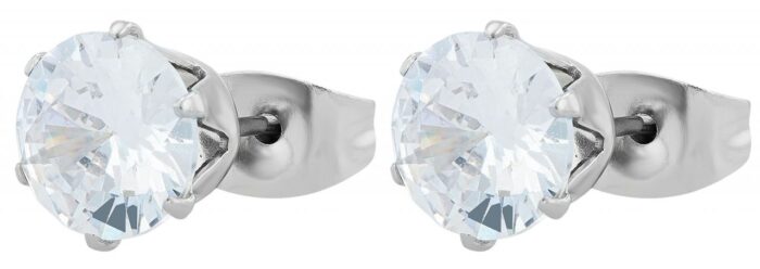 Akzent Ohrstecker "Grey" aus Edelstahl, Zirkoniabesatz Ø 9 mm - Image 2