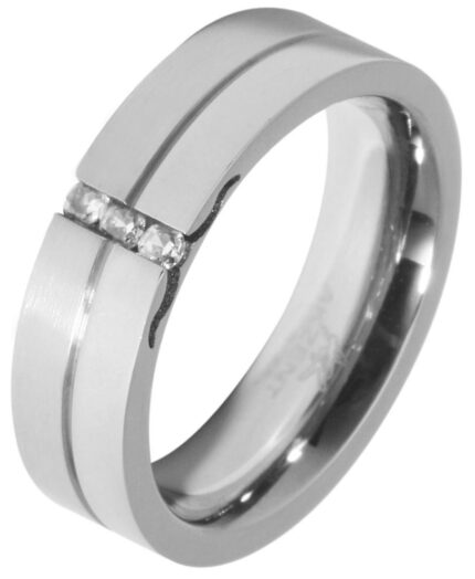 Akzent Damen-Ring aus Edelstahl