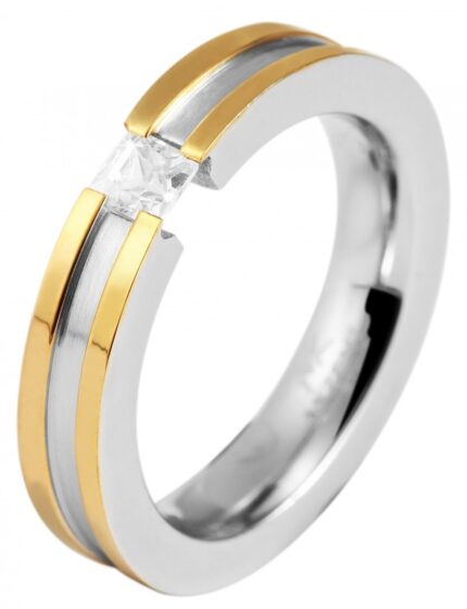Akzent Damen-Ring aus Edelstahl