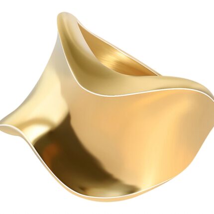 Akzent Edelstahlring für Damen, goldfarben, ionenplattiert