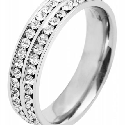 Akzent Damen-Ring aus Edelstahl, mit Similisteinchen