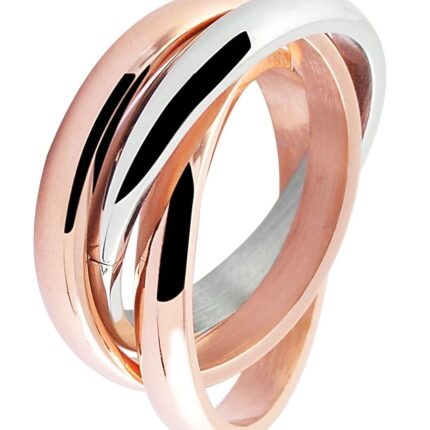 Akzent Damen-Wickelrring, Edelstahl, bicolor