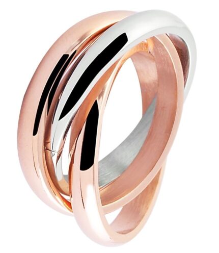 Akzent Damen-Wickelrring, Edelstahl, bicolor